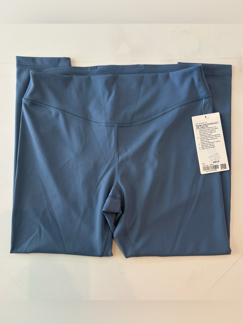 NWT Lululemon Wunder Under SmoothCover HR Tight 25" in Washed Denim Size 14